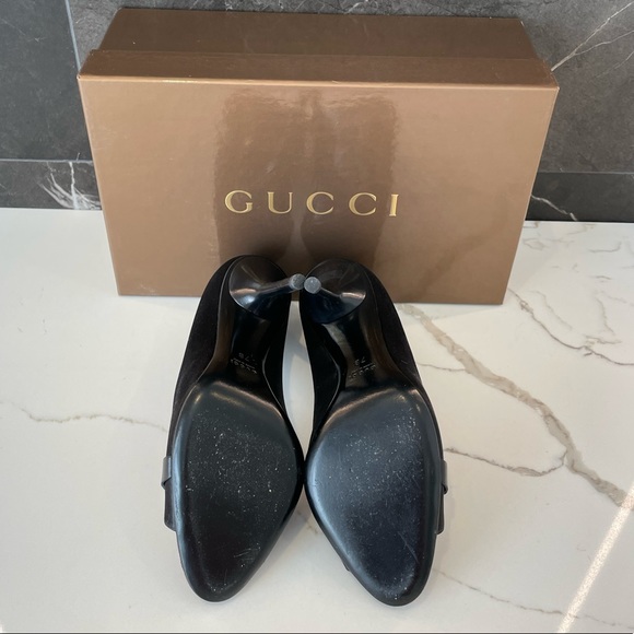 Gucci Hollywood Crystal Peep Toe Pumps - Picture 6 of 7